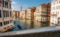 Gondolas on Grand Canal in Venice. Italy Royalty Free Stock Photo