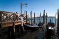 Gondolas in lagoon of Venice