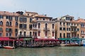 Gondolas Moored on the Grand Canal, Venice, Italy
