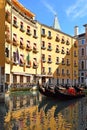 Gondolas in one of the picturesque corners of Venice Royalty Free Stock Photo