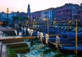 Gondolas outside Santa Lucia Station in Venice, Italy Royalty Free Stock Photo