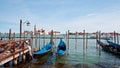 Gondolas parking lot in Venice, Italy Royalty Free Stock Photo