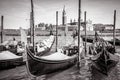 Gondolas in the parking near San Marco Square, Venice, Italy Royalty Free Stock Photo