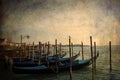 Gondolas parking - Venice, Italy Royalty Free Stock Photo