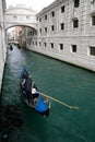 Gondolas Passing under the Bridge of Sighs, Venice Royalty Free Stock Photo