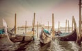 Gondolas at the Piazza San Marco, Venice Royalty Free Stock Photo