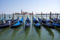 Gondolas at the Piazzetta San Marco in Venice Royalty Free Stock Photo