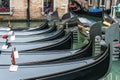 Gondolas, at rest Venice, Italy, summer time