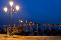 Gondolas and San Giorgio Maggiore church on Grand Canal in Venice, Italy Royalty Free Stock Photo