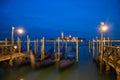 Gondolas and San Giorgio Maggiore church on Grand Canal in Venice, Italy Royalty Free Stock Photo