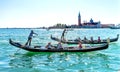 Gondolas Tourists San Giorgio Maggiore Church Grand Canal Boats Venice Italy