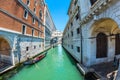 Gondolas under the Bridge of Sighs in Venice, Italy Royalty Free Stock Photo