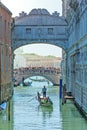 Gondolas under the Bridge of Sighs,  in Venice, Italy Royalty Free Stock Photo
