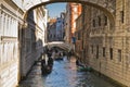 Gondolas under the Bridge of sighs in Venice Royalty Free Stock Photo