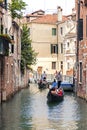 Gondolas on on a venetian Canal, Venice, Italy Royalty Free Stock Photo