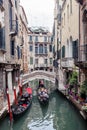 Gondolas on on a venetian Canal, Venice, Italy Royalty Free Stock Photo