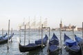 Gondolas in the Venetian lagoon, Italy Royalty Free Stock Photo