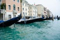 Gondolas in Venice on the Grand Canal, Italy. Royalty Free Stock Photo