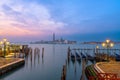 Gondolas in Venice, Italy at dawn on the Grand Canal Royalty Free Stock Photo
