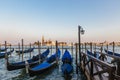 Gondolas of Venice, Italy at Dusk Royalty Free Stock Photo