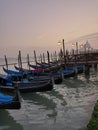 Gondole in lagoon of Venice