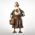 Photographically Detailed Portrait Of A Duck In Traditional Bavarian Clothing