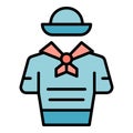 Gondolier clothes icon vector flat Royalty Free Stock Photo