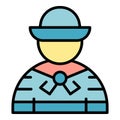 Gondolier man icon vector flat Royalty Free Stock Photo