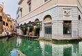 Gondolier near La Fenice theater Royalty Free Stock Photo