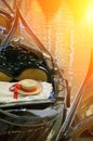 Gondolier's straw hat in boat, Venice