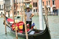 Gondolier in Venice , Italy Royalty Free Stock Photo