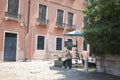 Gondolier waiting for tourists Royalty Free Stock Photo