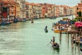 Gondoliers on Grand Canal, Venice Royalty Free Stock Photo