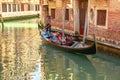 Gondoliers of Venice in Grand Canal