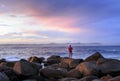 Gone fishing alone at the ocean