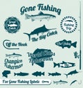 Gone Fishing Labels and Stickers Royalty Free Stock Photo