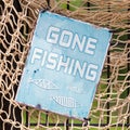 Gone fishing sign Royalty Free Stock Photo