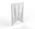 Gonfalon fishtail bottom flag banner for your logo design. Blank white 3d render illustration Royalty Free Stock Photo