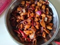Spicy gong bao chicken food