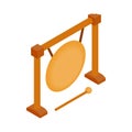 Gong icon, isometric 3d style