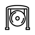 Gong icon or logo in outline