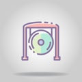 gong icon with pastel color or flat style