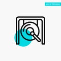 Gong, Music, China, Chinese turquoise highlight circle point Vector icon