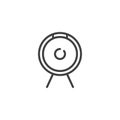 Gong musical instrument line icon