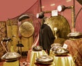 Gong Player at the Festival of the Orient in Rome Italy Royalty Free Stock Photo