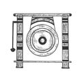 Gong sketch vector illustration