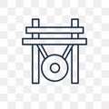 Gong vector icon isolated on transparent background, linear Gong