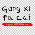 Gong Xi Fa Cai / Imlek, Chinese New Year Greeting at Red Big Marker Streak at Transparent Effect Background Royalty Free Stock Photo