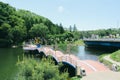 Gongjicheon river and bridge in Chuncheon, Korea