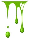 Goo drops. Dripping green paint. Cartoon liquid